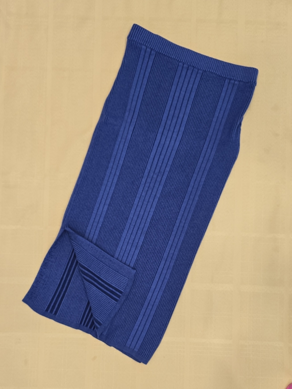 Mango Royal Blue Ribbed Midi Skirt
